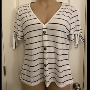 Black and White Striped Top